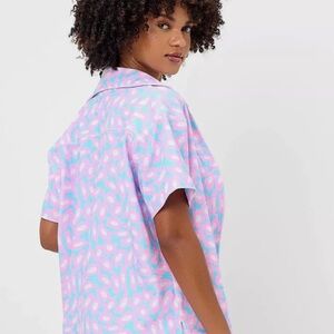 Frankie’s Bikinis Smily Face Terry Shorts and Shirt Set, L